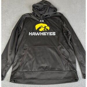 Iowa Hawkeyes Hoodie Mens XL Gray Under Armour Loose Pullover Sweater Football